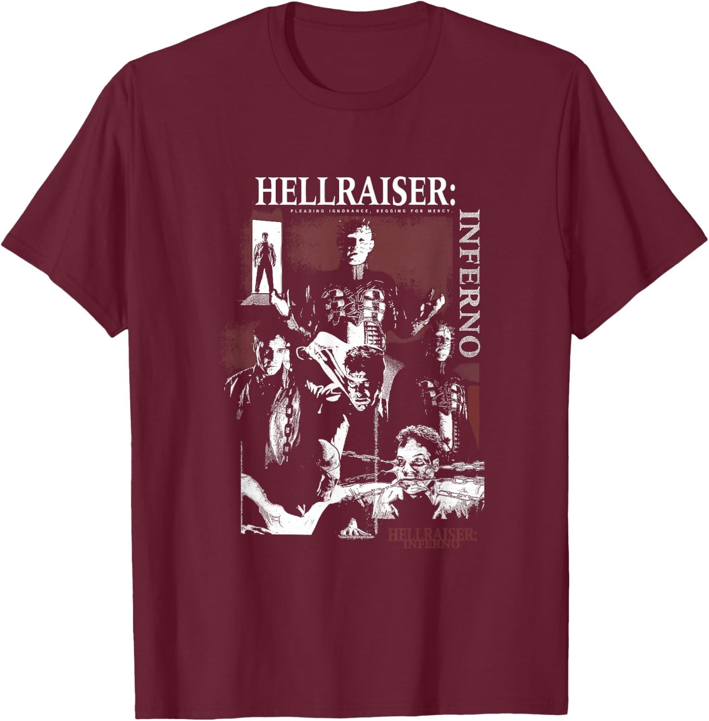Hellraiser Inferno VIII Logo PAPL14568 , Black, S T-Shirt - T-Shirt | Maroon