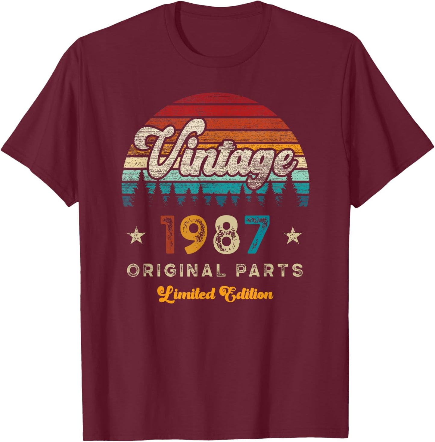 Vintage 1987 Anniversaire 39 Ans D'âge Limited Edition T-Shirt - T-Shirt | Maroon