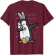 Easter Bunny Penguin Dab Funny Dance Girls Boys Kids Toddler T-Shirt - T-Shirt | Maroon