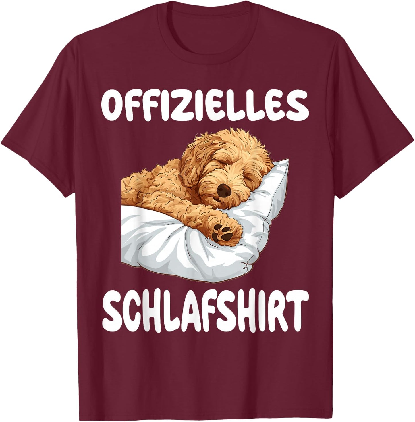 Funny Goldendoodle Dog Official Sleep Shirt Nightdress , black, S T-Shirt - T-Shirt | Maroon