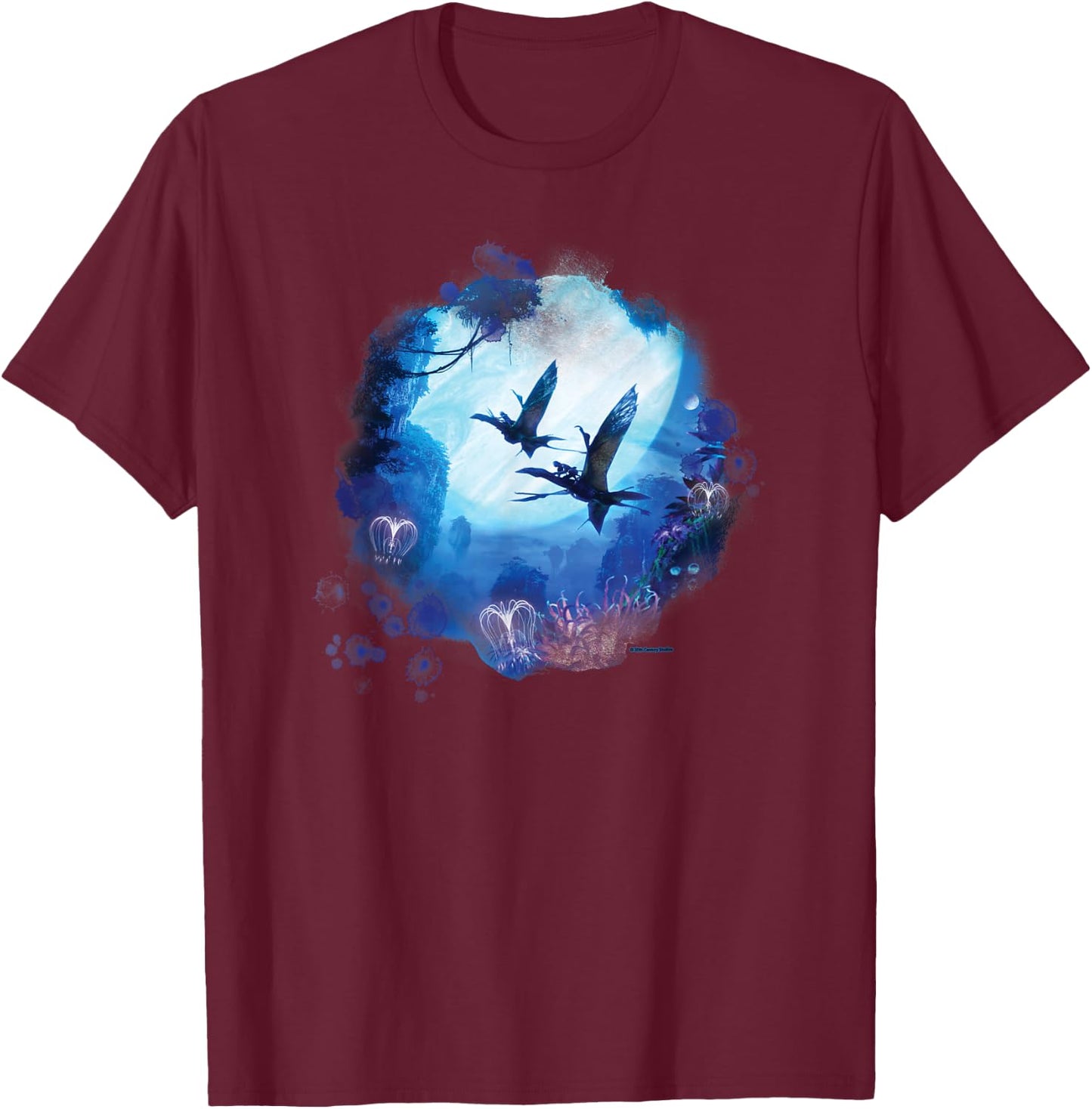 Avatar: The Way of Water Banshee NA’vi Night Flight T-Shirt - T-Shirt | Maroon