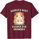 Funny World's Best Guinea Pig Grandpa Granddad T-Shirt - T-Shirt | Maroon
