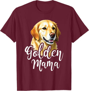 Golden Mama - Mother's Day Dog Owner Canine Lover Women Kids T-Shirt - T-Shirt | Maroon