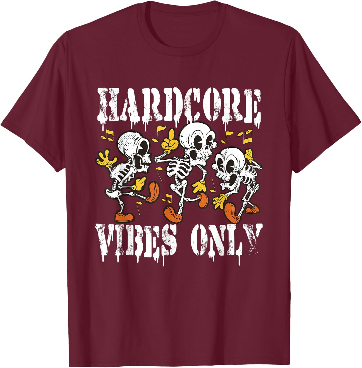 Hardcore Merch Rave Outfit Techno - Speedcore, Gabber , Black, S T-Shirt - T-Shirt | Maroon