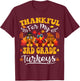 Thankful For My 3rd Grade Turkeys Thanksgiving Teacher Fall T-Shirt - T-Shirt | Maroon