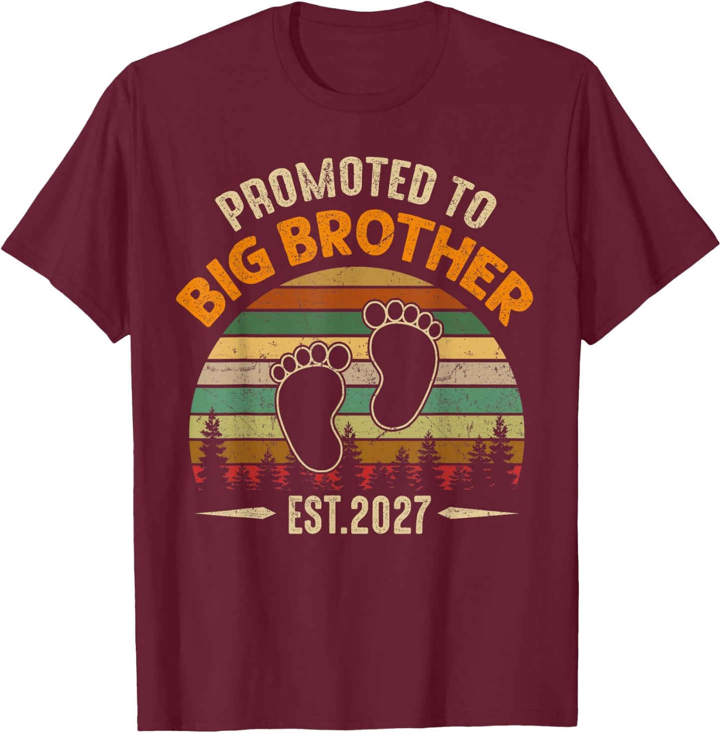 Promoted to Big Brother 2027 for Kids Toddler T-Shirt - T-Shirt | Maroon