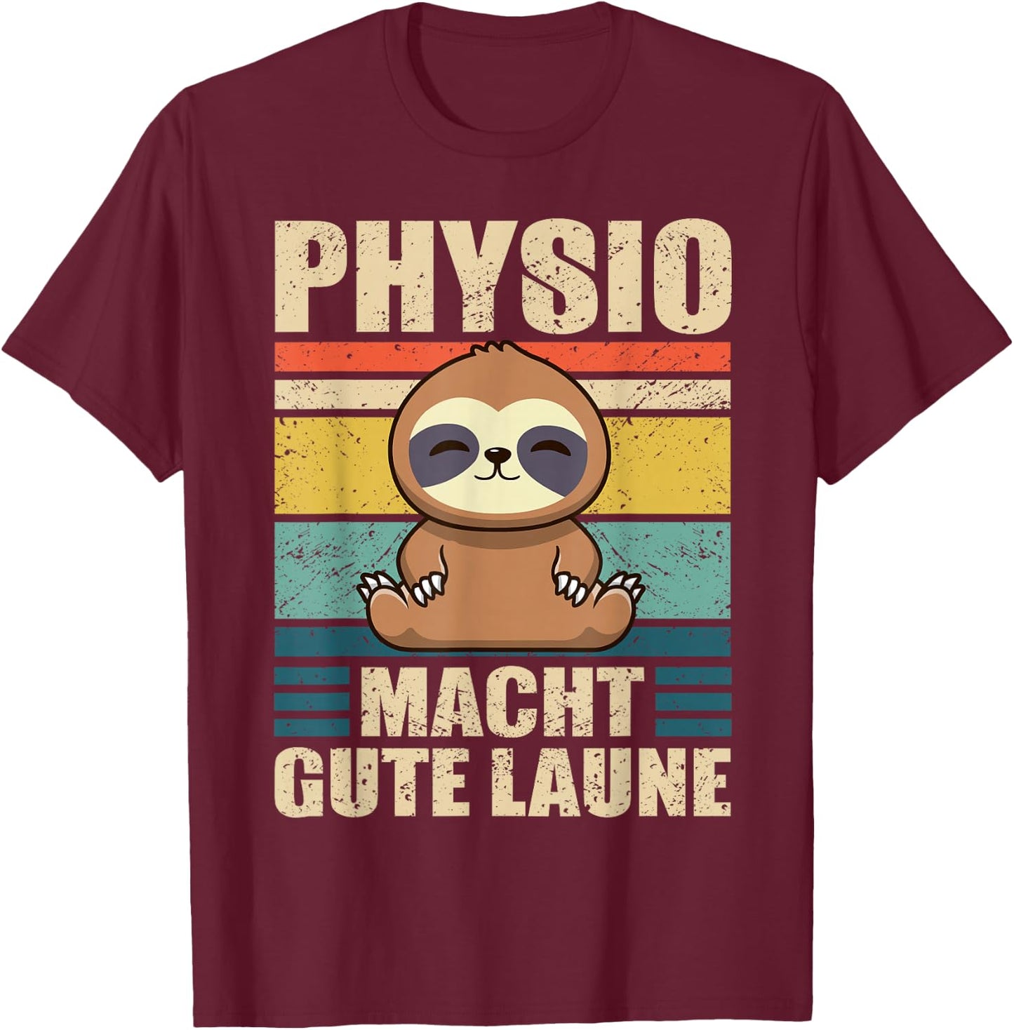 Physiotherapie Geschenke Physio Faultier & Physiotherapeut für Physiotherapeuten, -Erwachsene, Schwarz, S T-Shirt - T-Shirt | Maroon