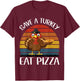 Save a turkey eat a pizza Funny Thanksgiving T-Shirt - T-Shirt | Maroon