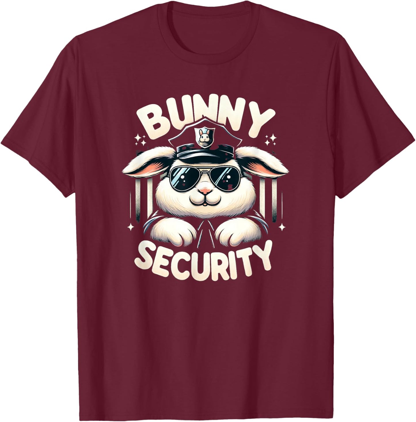 Easter Bunny Security Guard Cute & Funny Egg Hunt T-Shirt - T-Shirt | Maroon