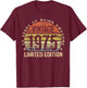Vintage 1975 Limited Edition 50-Year-Old Gifts 50th Birthday T-Shirt - T-Shirt | Maroon