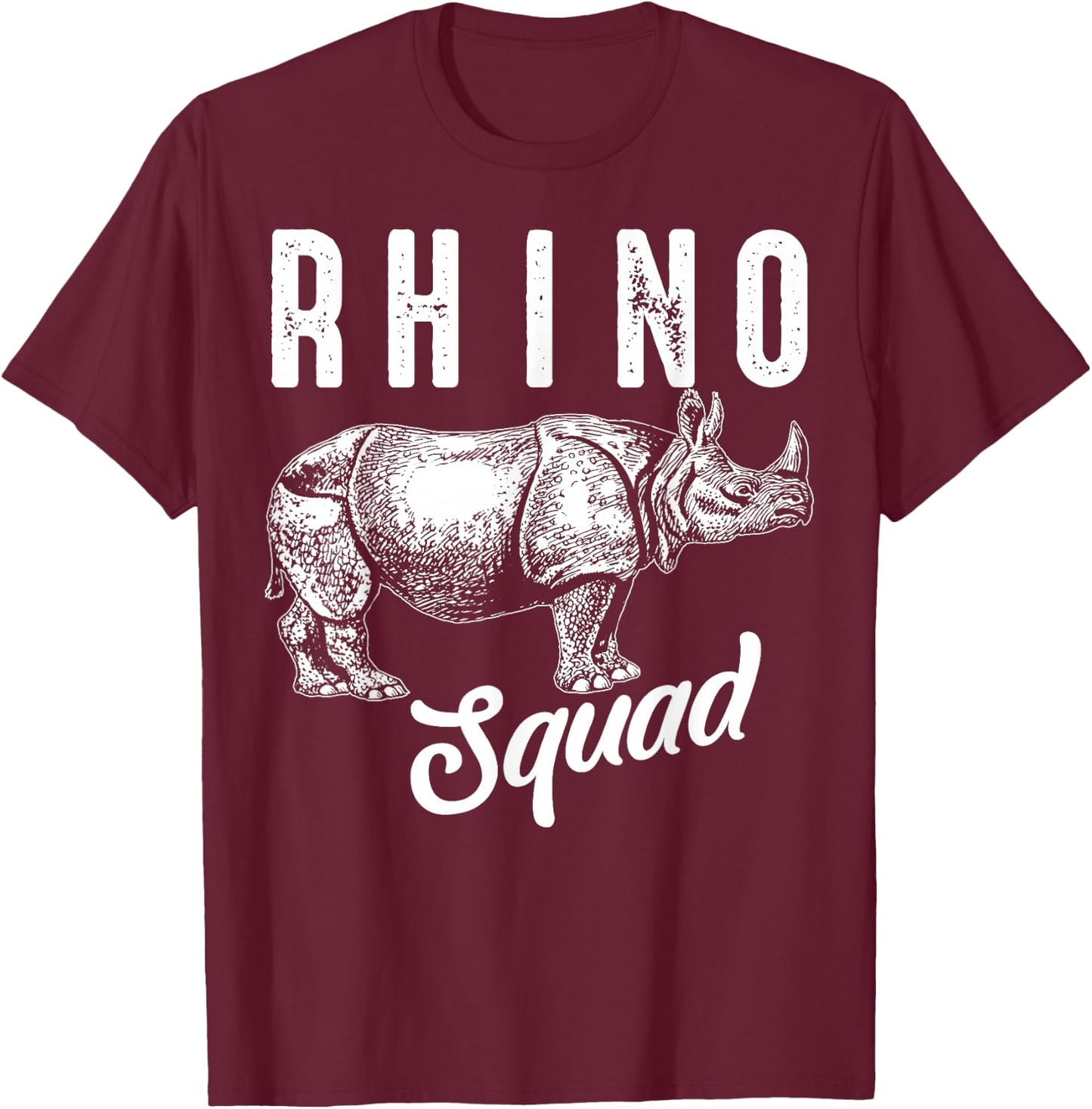 Funny Rhino Art Women Kids Toddler Rhino Lover T-Shirt - T-Shirt | Maroon