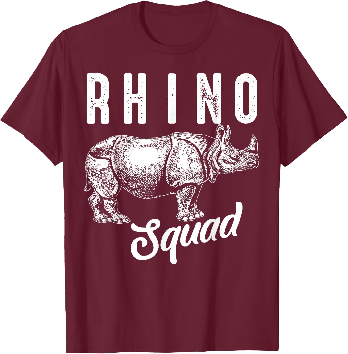 Funny Rhino Art Women Kids Toddler Rhino Lover T-Shirt - T-Shirt | Maroon