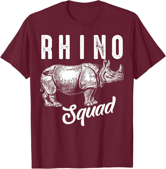 Funny Rhino Art Women Kids Toddler Rhino Lover T-Shirt - T-Shirt | Maroon