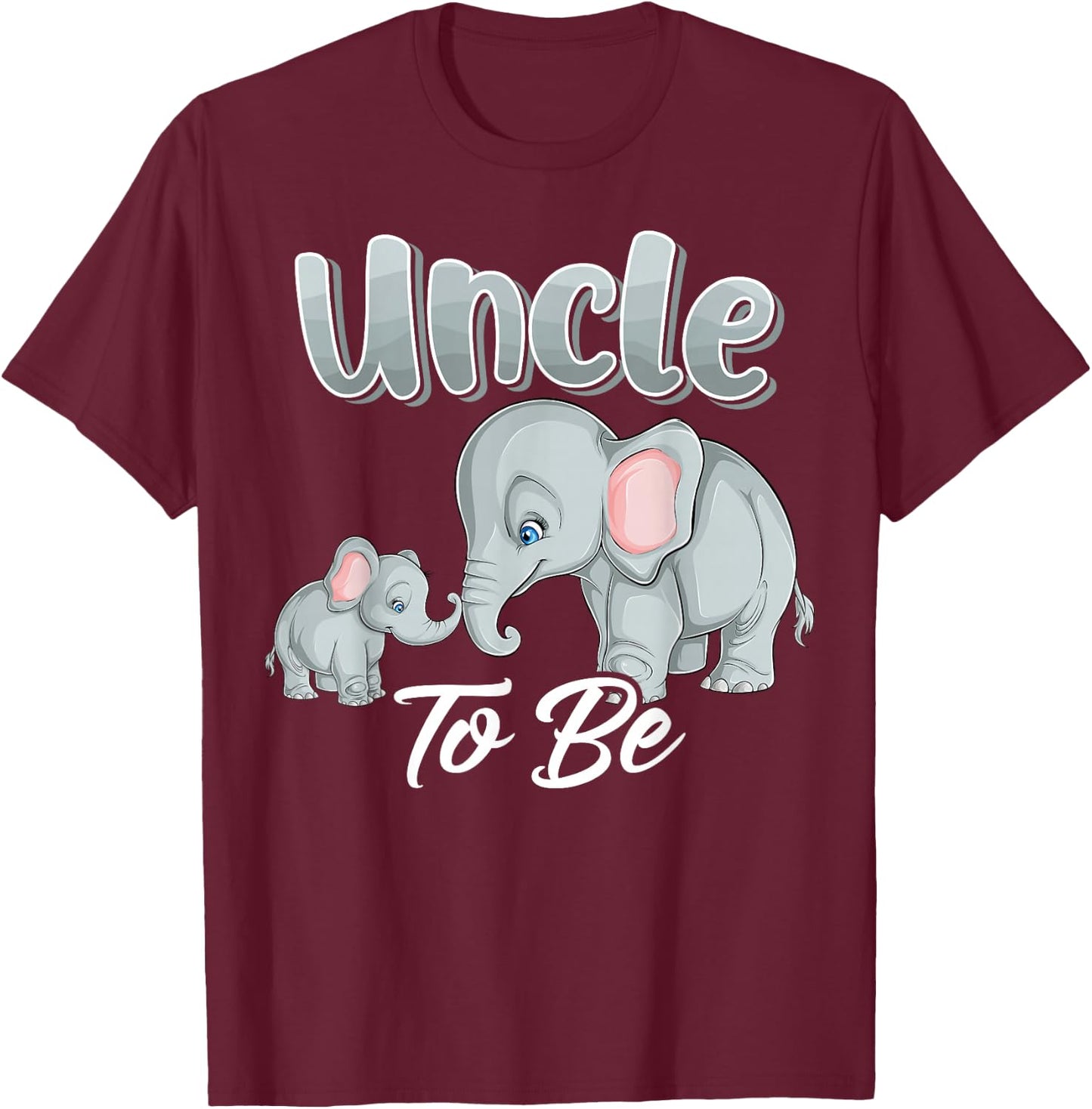 Soon Uncle To Be Elephants For Baby Shower Gender Reveal Men T-Shirt - T-Shirt | Maroon