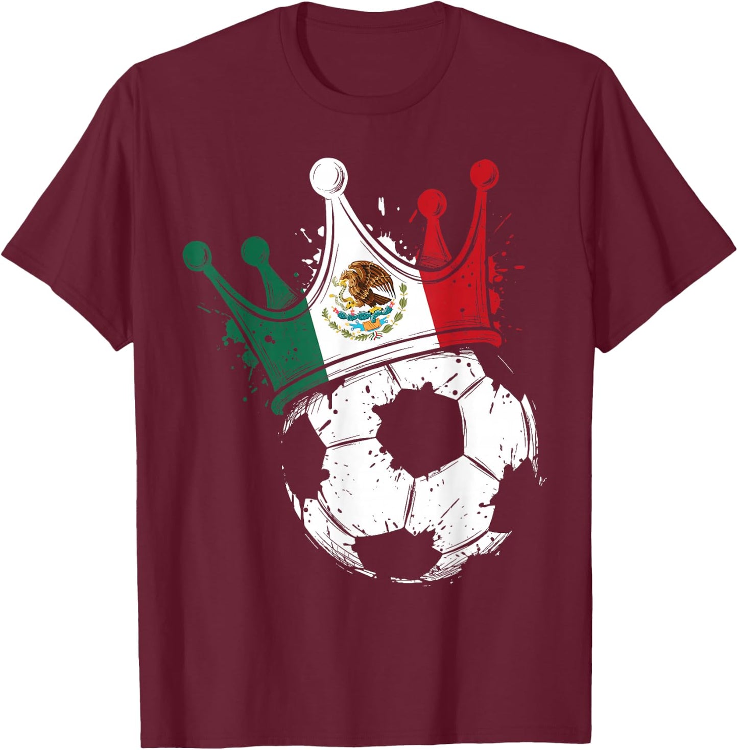 Mexican Flag Novelty Mexico T-Shirt - T-Shirt | Maroon