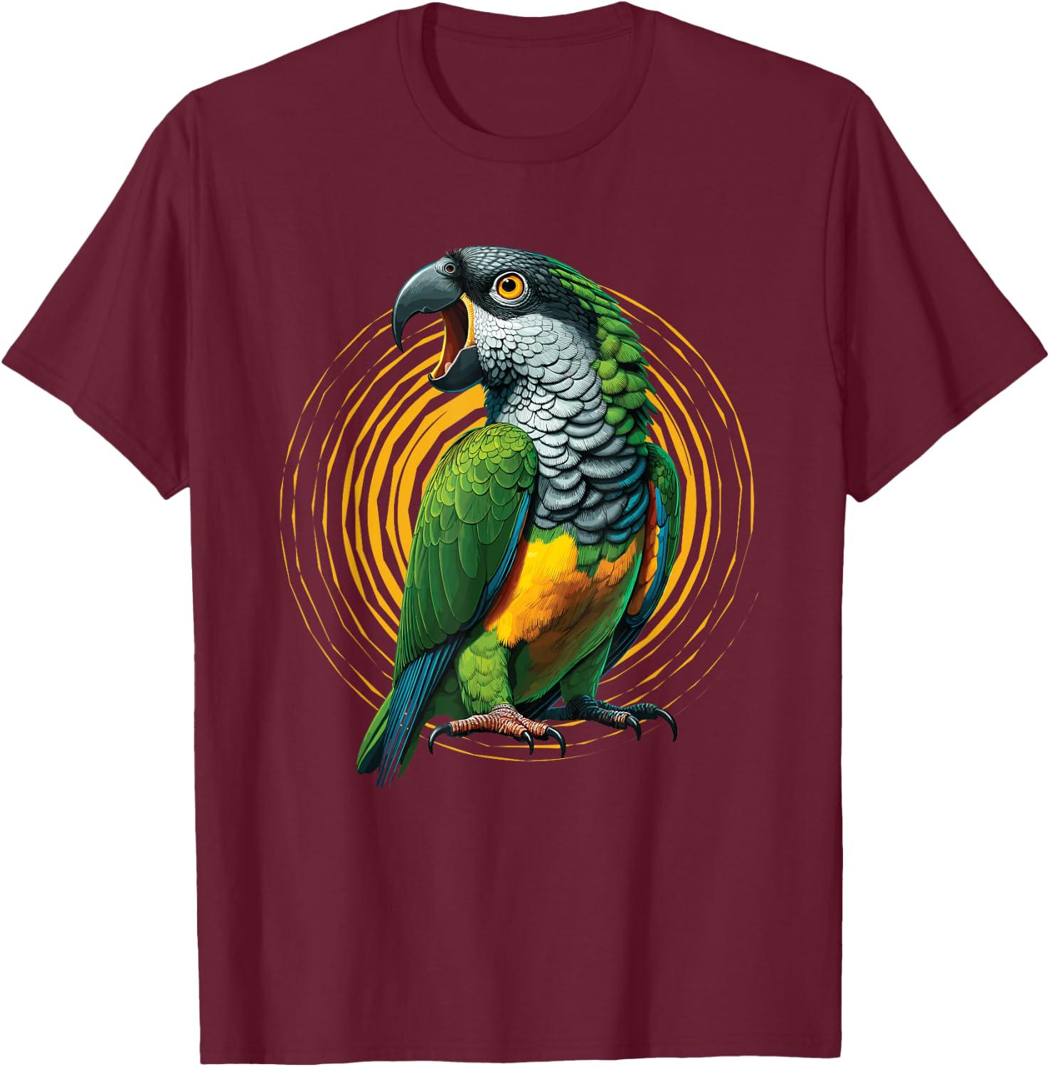 Senegal Parrot Chirping, Senegal Parrot T-Shirt - T-Shirt | Maroon