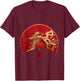 Chinese Asian red gold fan dragons Gift mom T-Shirt - T-Shirt | Maroon