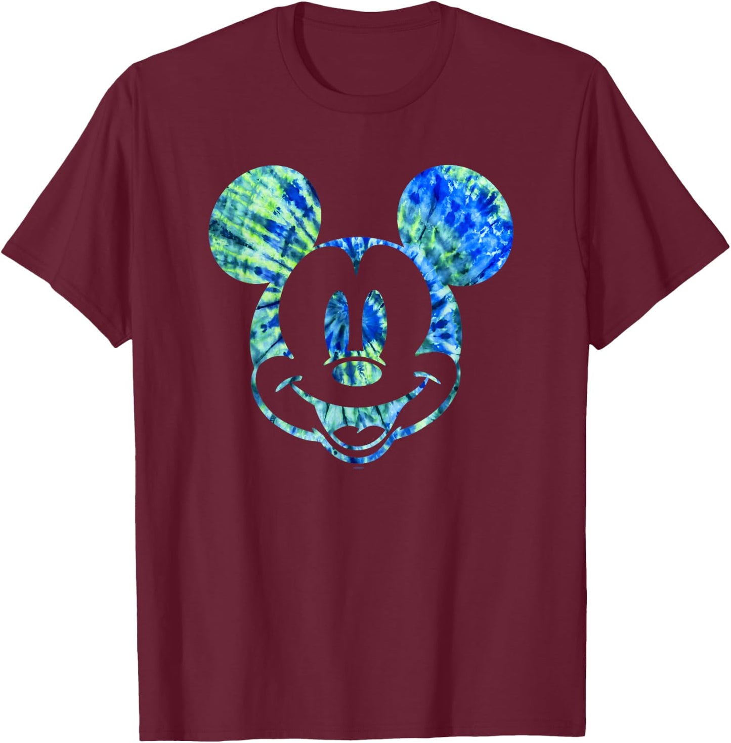 Disney Mickey Mouse Green Tie Dye T-Shirt - T-Shirt | Maroon
