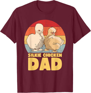 Silkie Chicken Dad T-Shirt - T-Shirt | Maroon