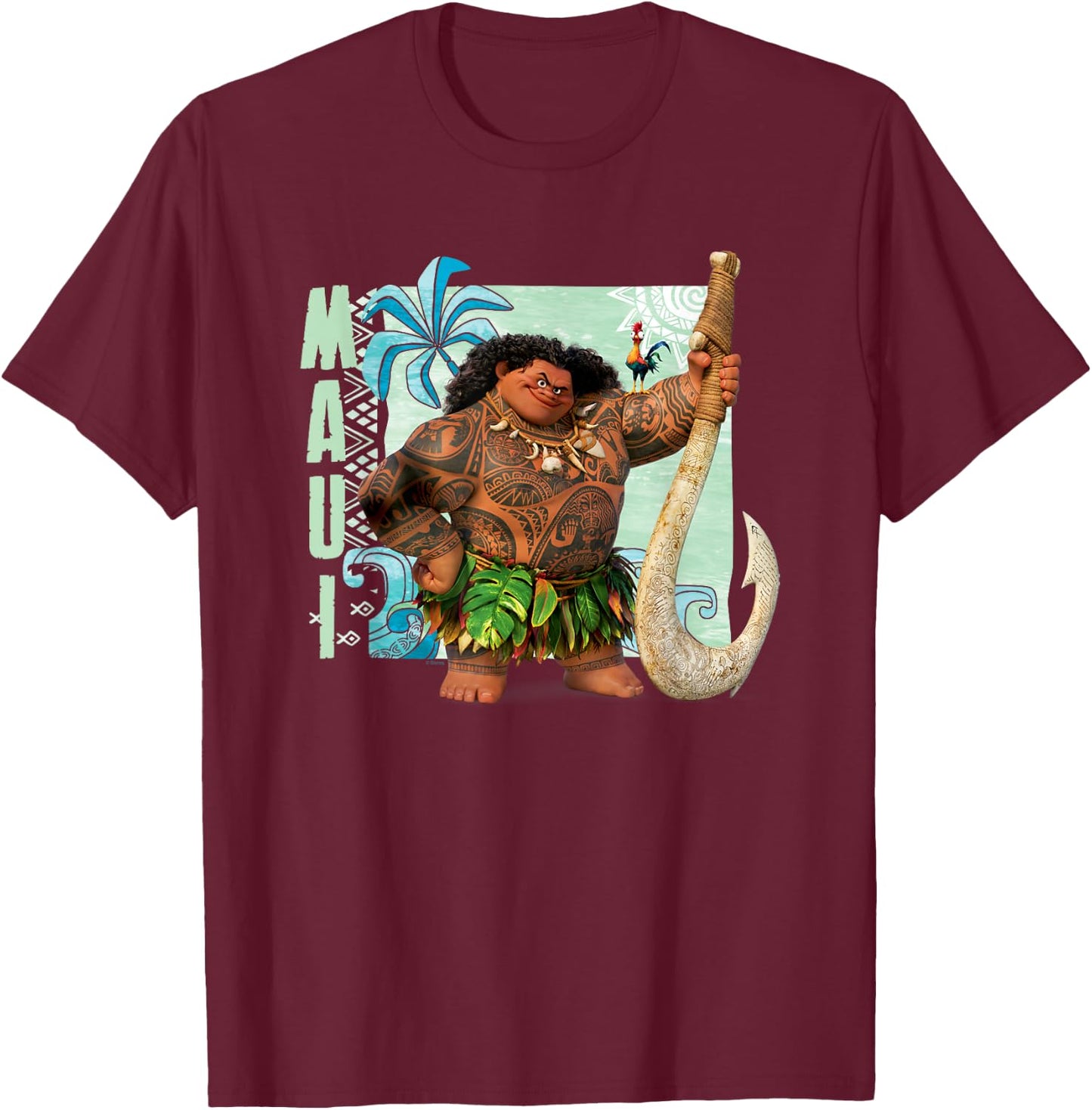 Moana Maui , black T-Shirt - T-Shirt | Maroon