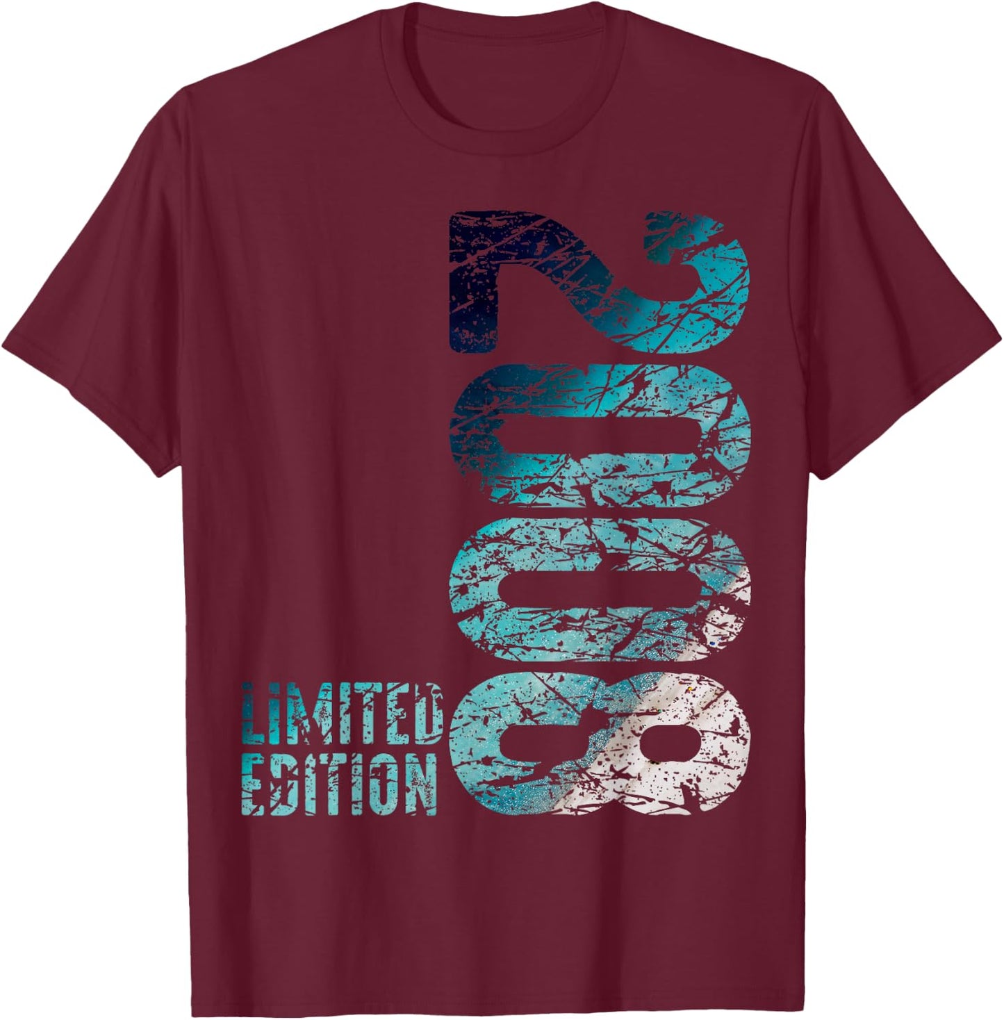 15th Birthday Boy Girl 15 Years 2008 Funny Gift , black T-Shirt - T-Shirt | Maroon