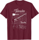Fender The Original Telecaster Guitar Schematic Poster T-Shirt - T-Shirt | Maroon