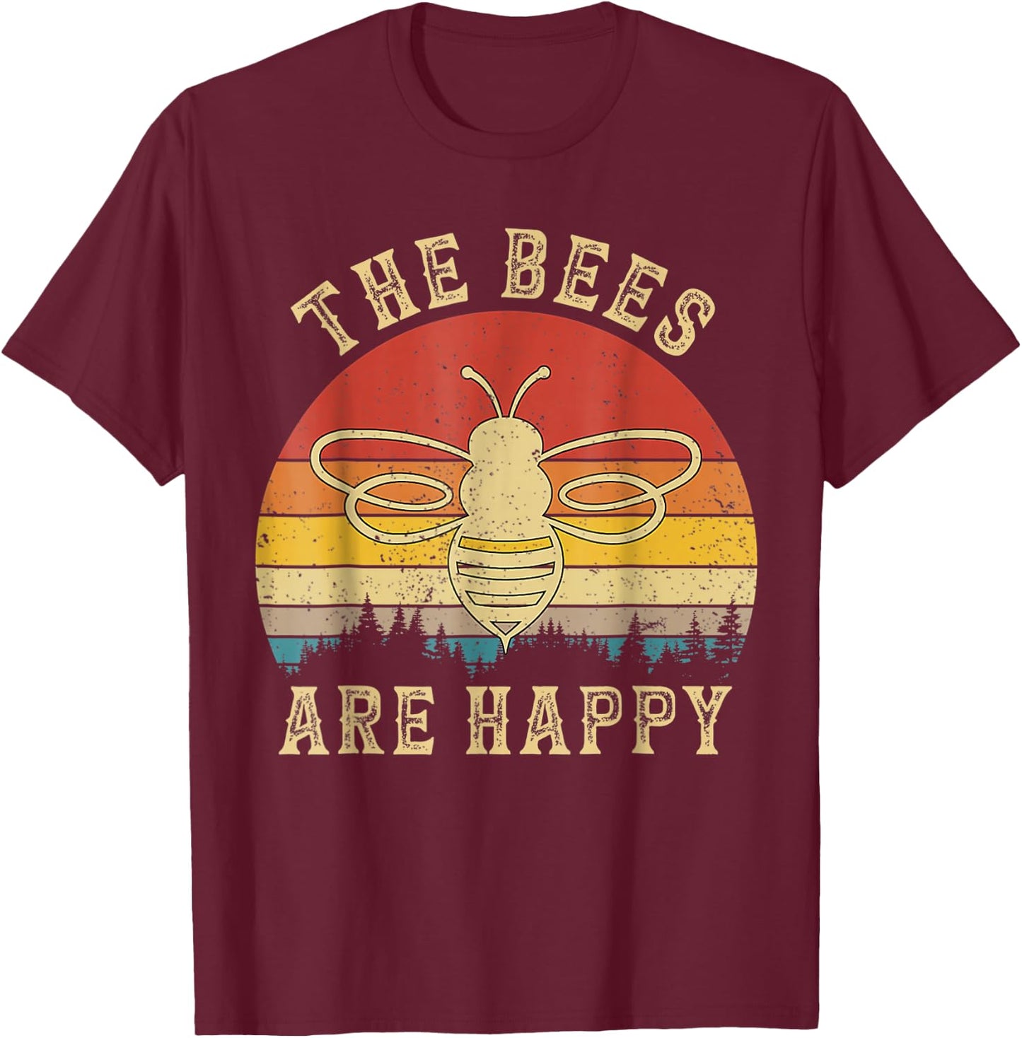 The Bees Are Happy-Valheim Viking Meme T-Shirt - T-Shirt | Maroon