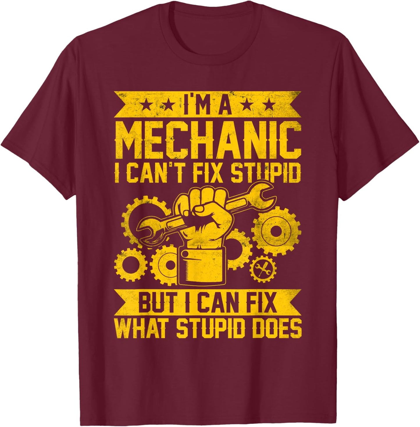 Funny Car Mechanic Engineer Men Women Kids Auto Mechanic T-Shirt - T-Shirt | Maroon