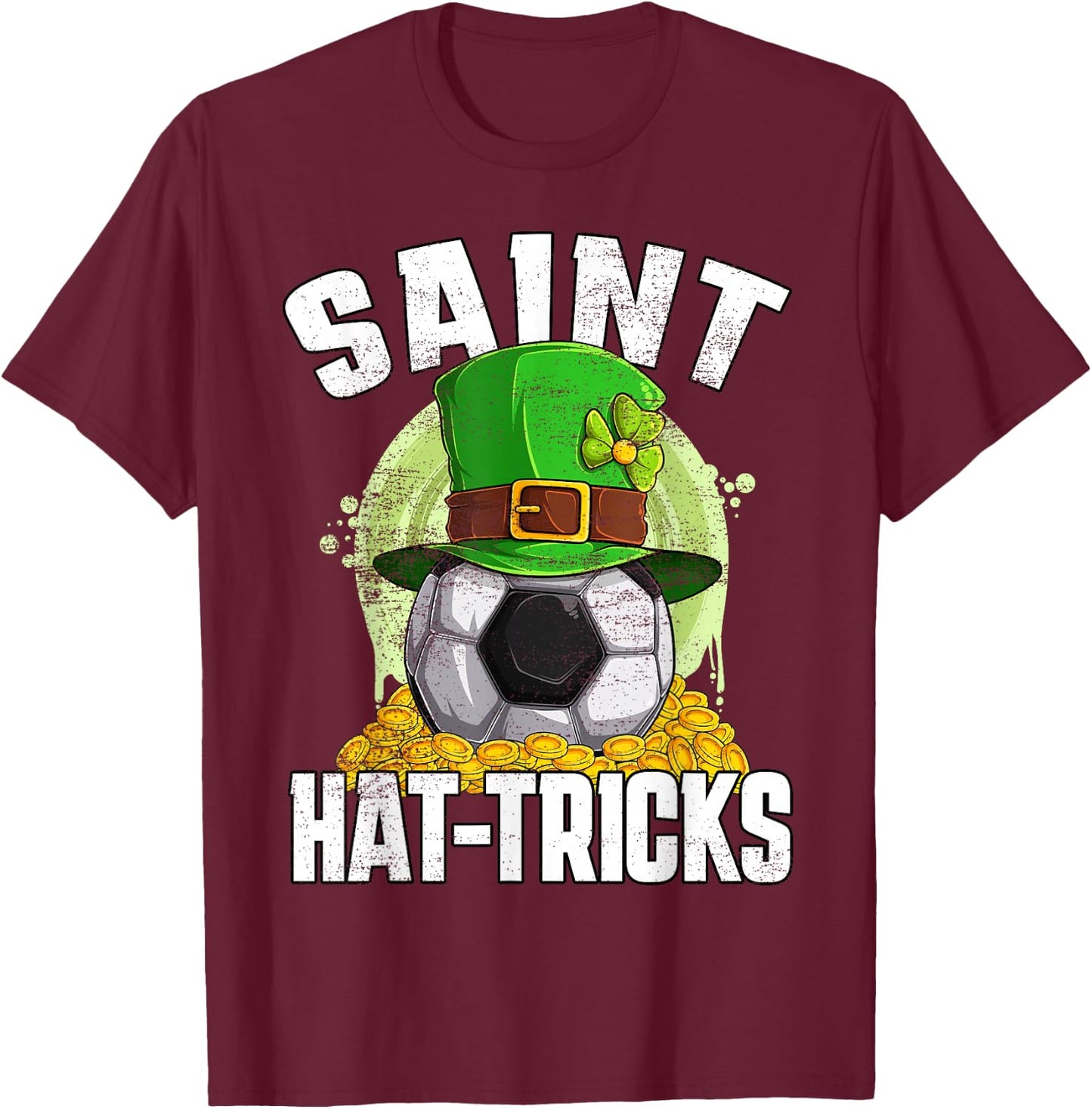 Soccer St. Patricks Day Soccer Player T-Shirt - T-Shirt | Maroon
