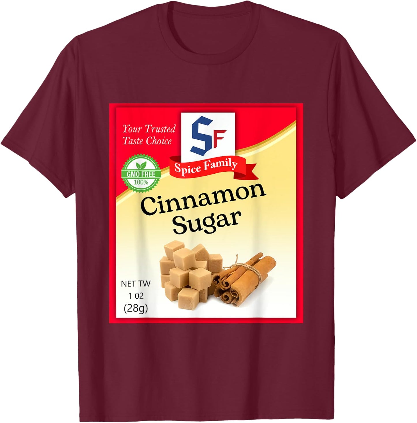 Cinnamon Sugar Condiment Holiday Spice Group Costumes T-Shirt - T-Shirt | Maroon