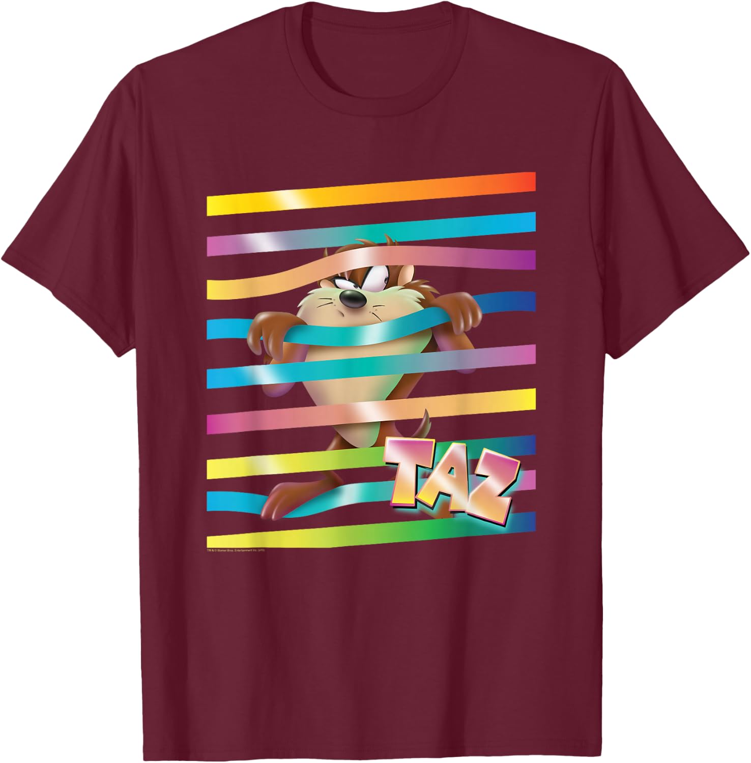 Looney Tunes Taz Stripes T-Shirt - T-Shirt | Maroon