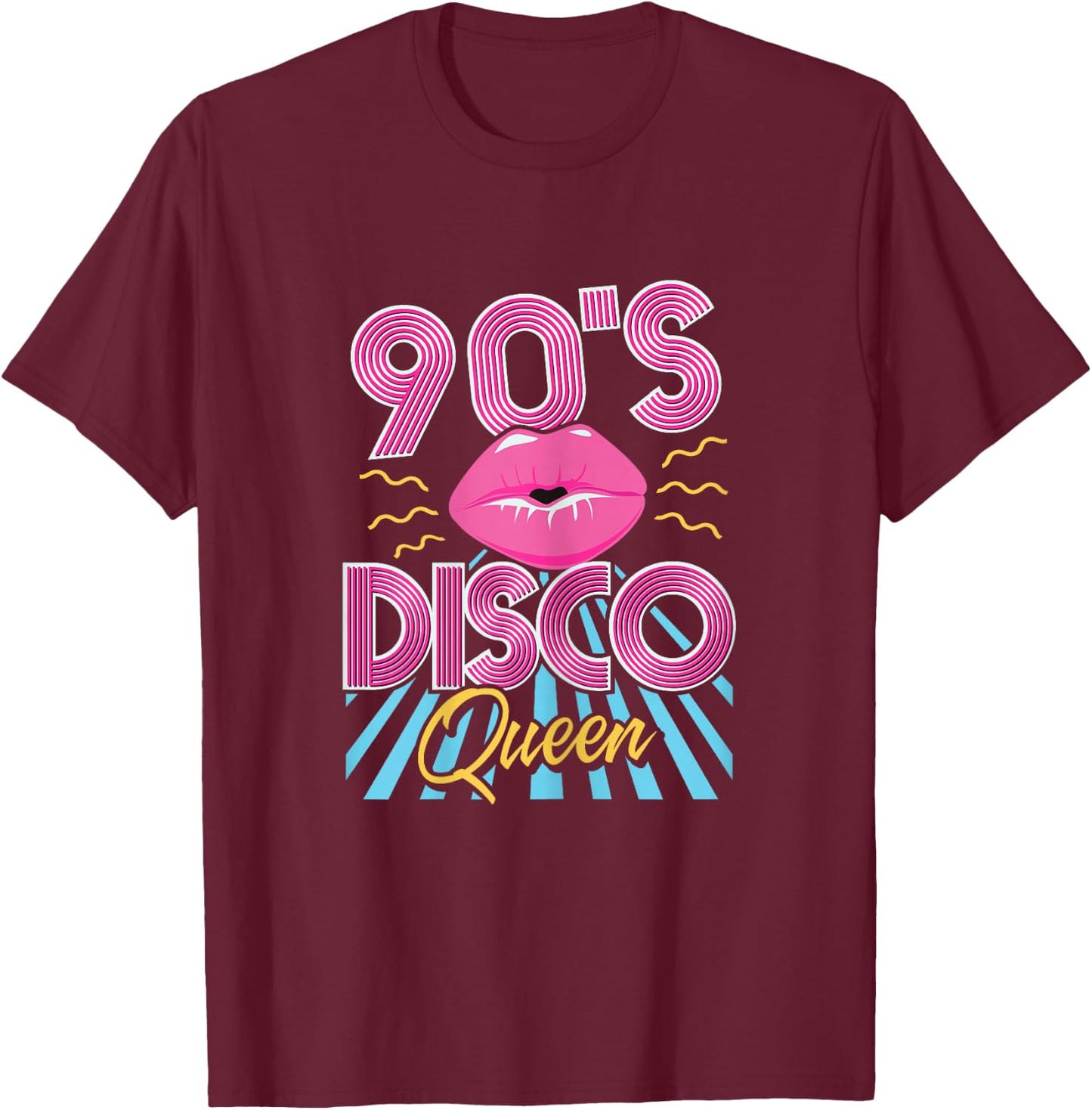 Women's 90's Disco Queen , black T-Shirt - T-Shirt | Maroon