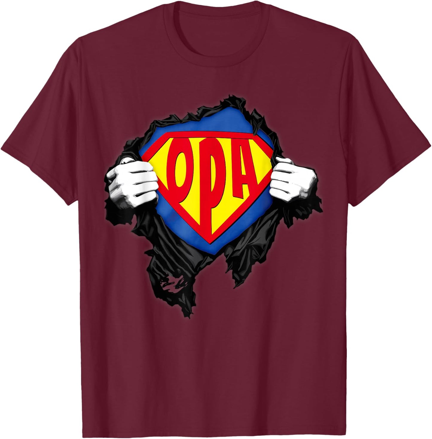 Opa Superheld Herren Großvater Super Opa T-Shirt - T-Shirt | Maroon