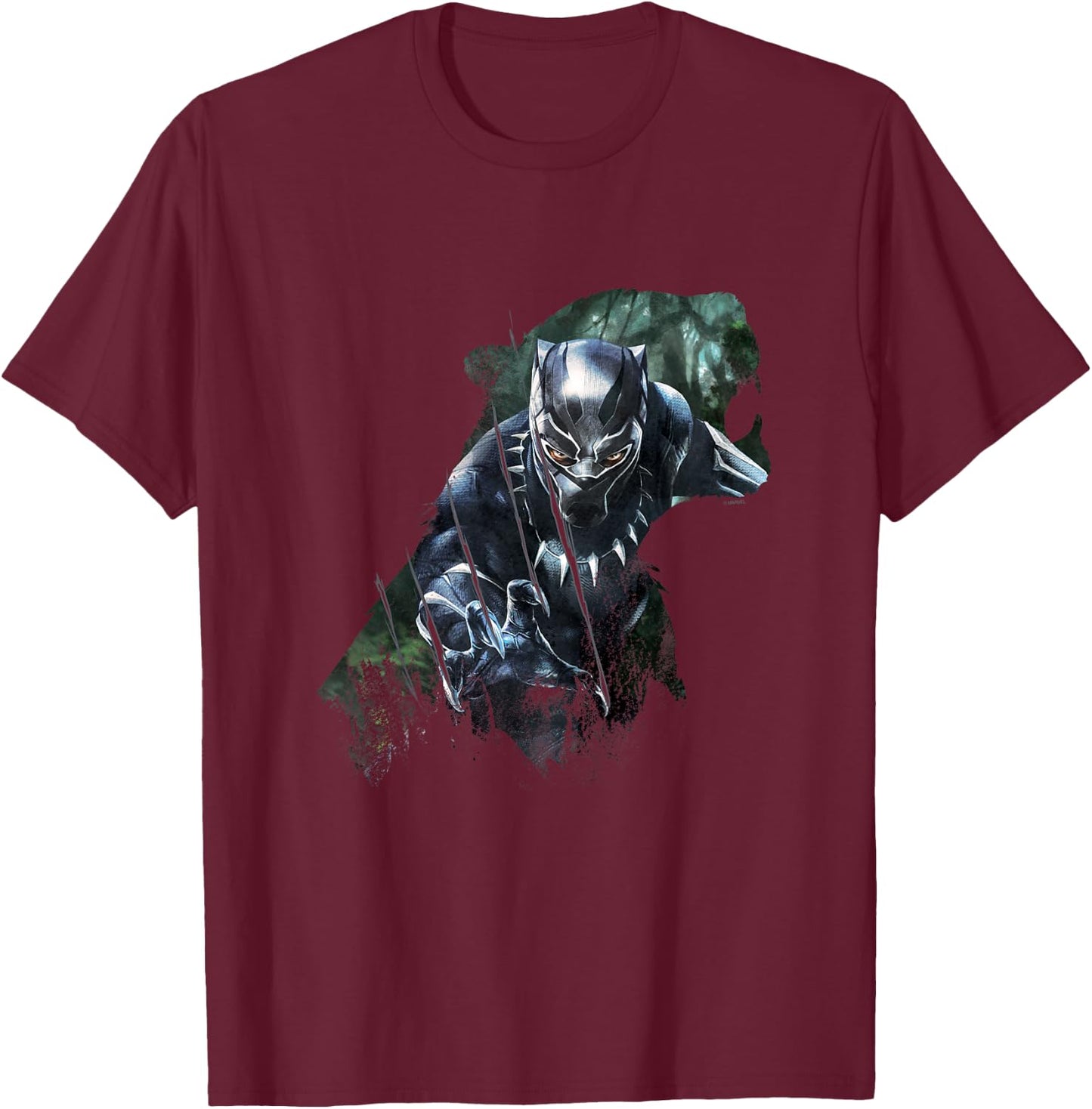 Kids Black Panther Wild Sillhouette , Black, 2 T-Shirt - T-Shirt | Maroon