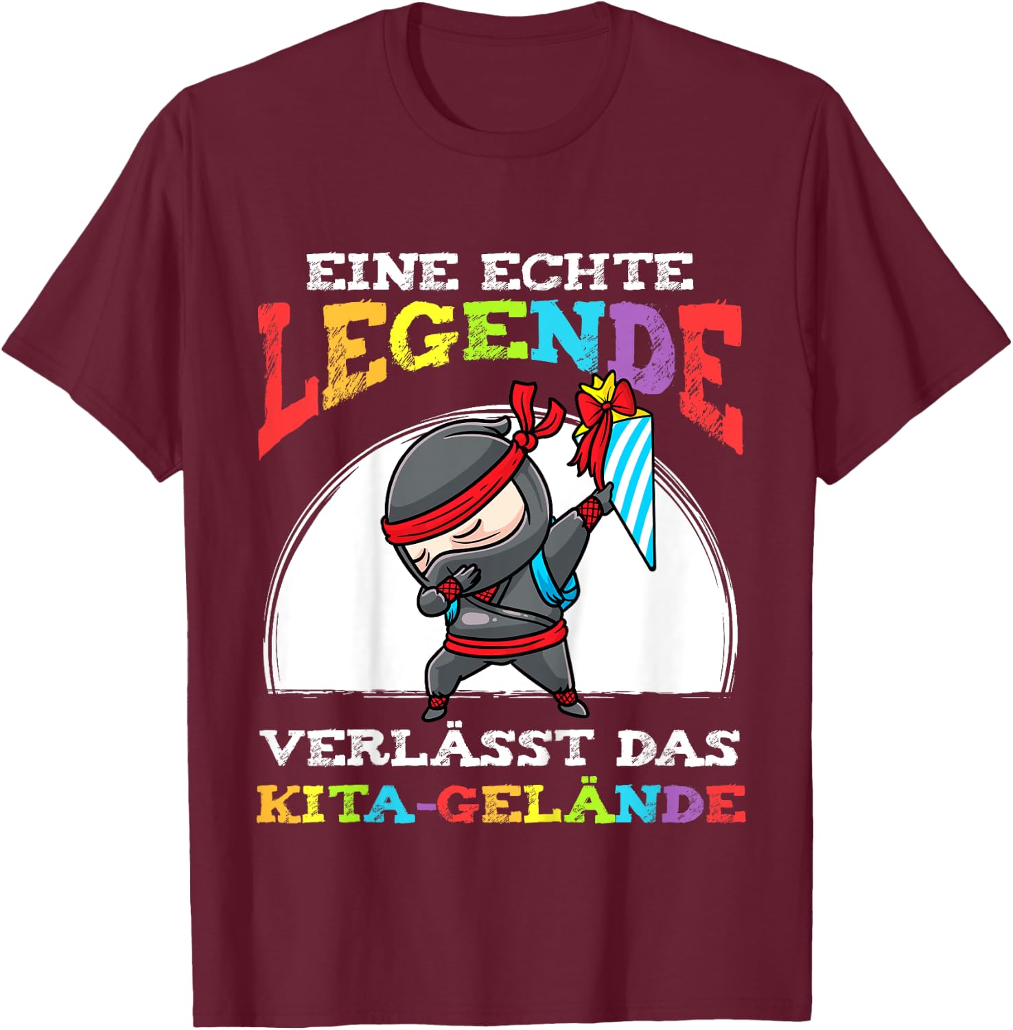 Einschulung Schulkind 2022 Schultüte Ninja Schulanfang T-Shirt - T-Shirt | Maroon