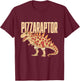 Pizza T-Rex Dino Fast Food Funny Pizza Dinosaur T-Shirt - T-Shirt | Maroon