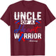 Uncle Of A Heart Warrior CHD Awareness Red Blue Ribbon Men T-Shirt - T-Shirt | Maroon