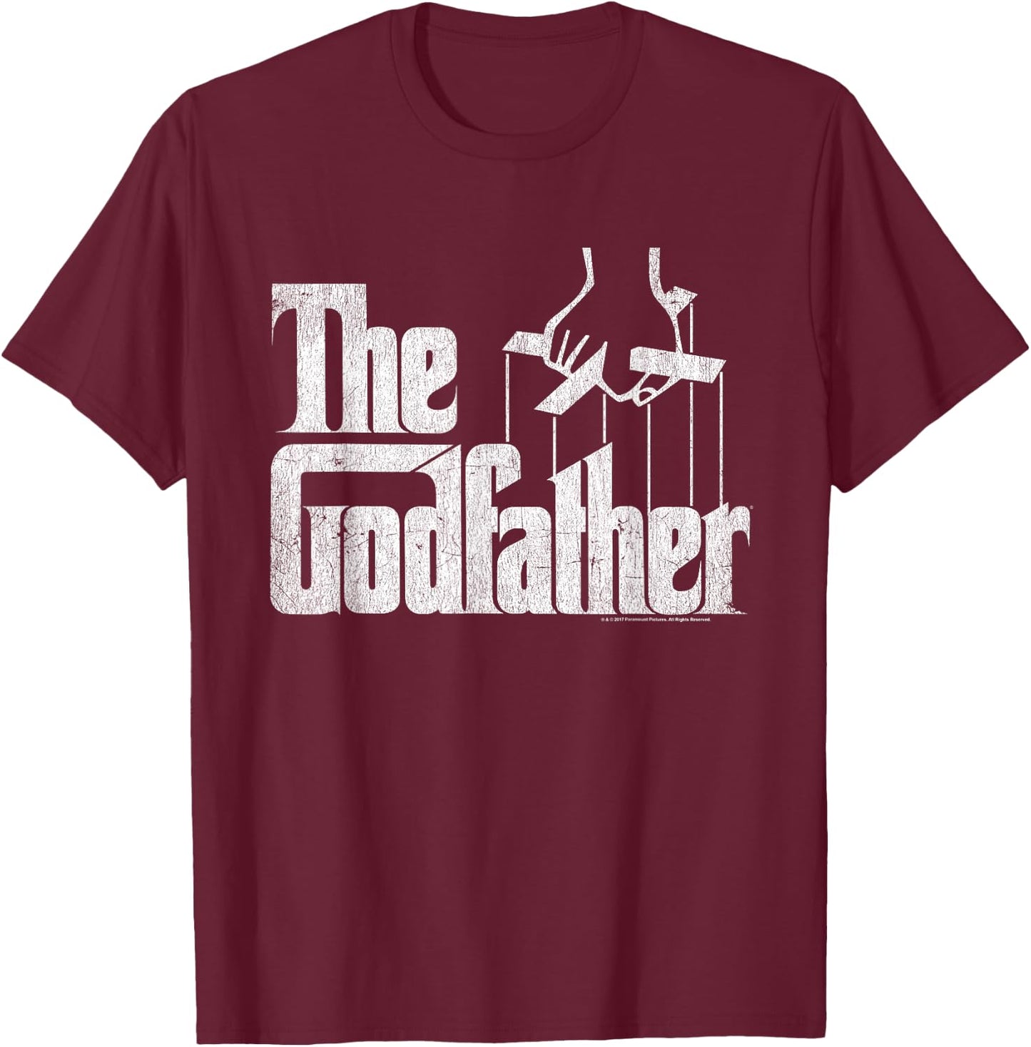 The Godfather - Herren, Schwarz, S, Kurzarm, Klassische Passform, Offizielles 'The Godfather' Logo T-Shirt - T-Shirt | Maroon