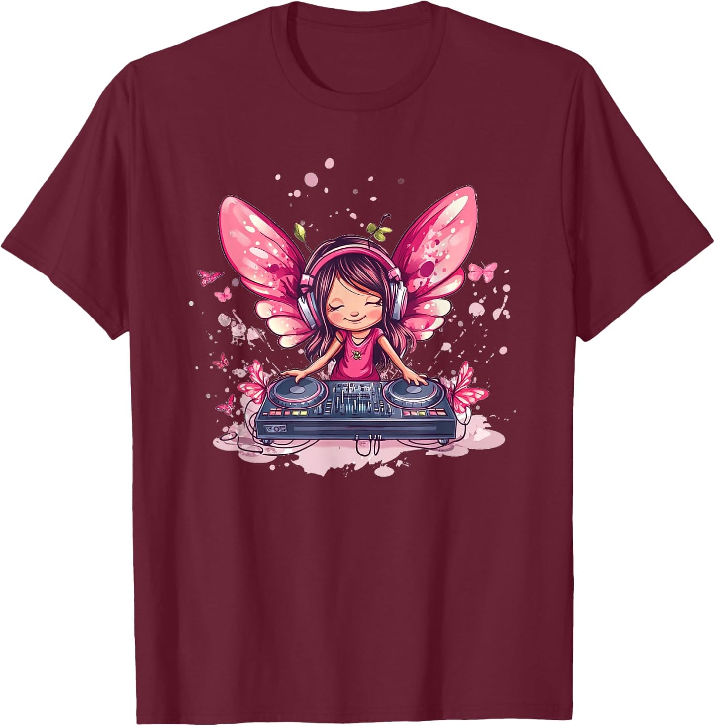 Dreamy Tunes avec costume Fairy DJ Emblem T-Shirt - T-Shirt | Maroon