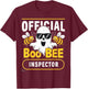 Official Boo Bee Inspector Halloween Humor Funny Ghost T-Shirt - T-Shirt | Maroon