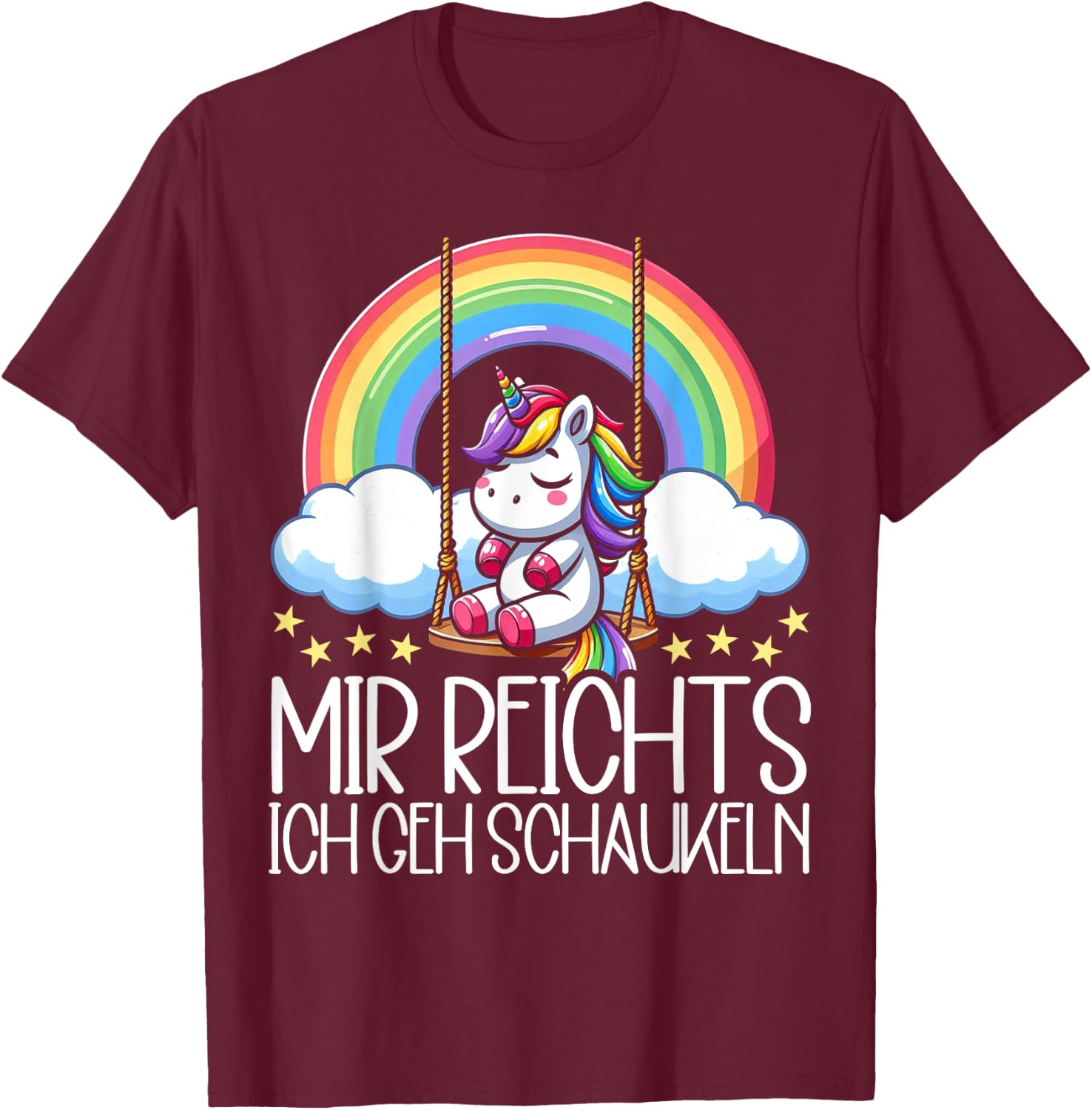 Mir Reichts Ich Geh Schaukeln Funny Unicorn Partner Look , black T-Shirt - T-Shirt | Maroon