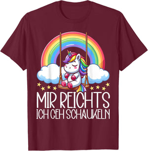 Mir Reichts Ich Geh Schaukeln Funny Unicorn Partner Look , black T-Shirt - T-Shirt | Maroon