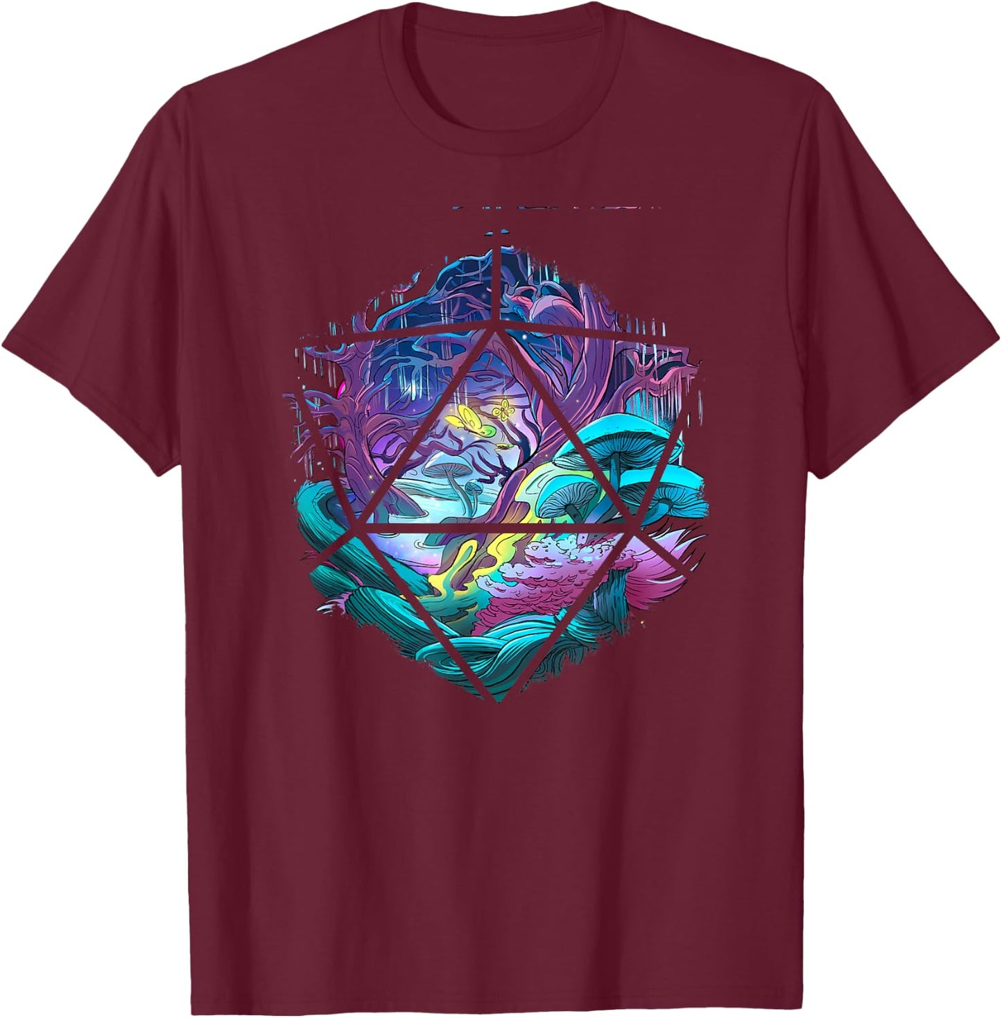 RPG Games Brettspiele Würfel Pen and Paper Fantasy Pilze T-Shirt - T-Shirt | Maroon