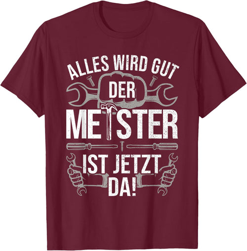 Meisterprüfung bestanden Dachdecker Geschenk Kfz Mechaniker & Kfz-Mechatroniker, Meisterbrief Meister , Schwarz, Klein, , Halbarm, Klassisch, EU 38/40