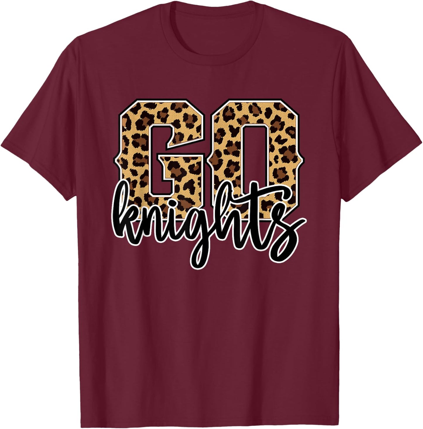 Knights Go Knights Leopard Print Cheetah Graphic T-Shirt - T-Shirt | Maroon