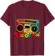 Old School Retro Boombox Hip Hop Music T-Shirt - T-Shirt | Maroon