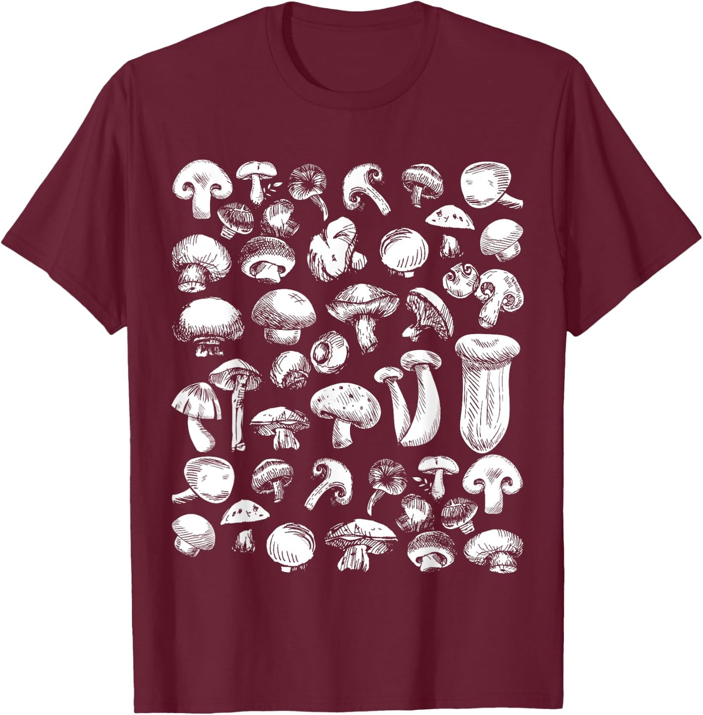 Wild Mushroom Shirt | Mycology Fungiphile Fungi Foraging T-Shirt - T-Shirt | Maroon