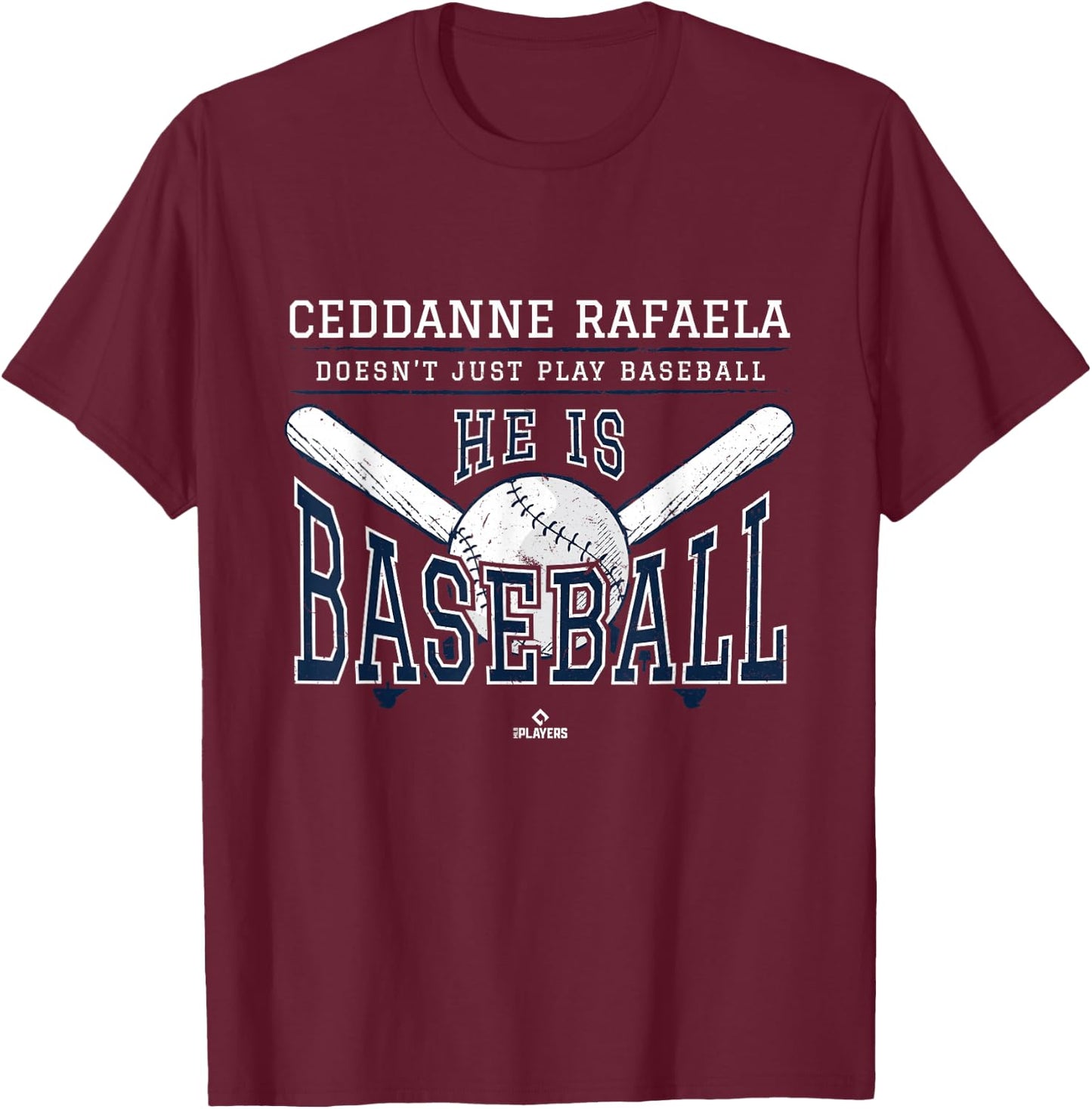 He is Baseball Ceddanne Rafaela Boston Baseball MLBPA T-Shirt - T-Shirt | Maroon