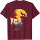 Wolf Moon Nature Mountains Wildlife Vintage T-Shirt - T-Shirt | Maroon