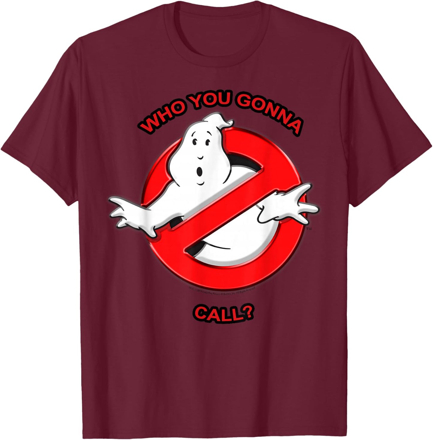 Ghostbusters Who You Gonna Call? Logo T-Shirt - T-Shirt | Maroon